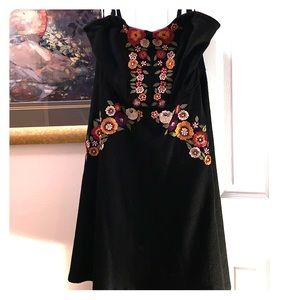 eShikti wool flower embroidered dress.